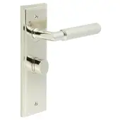 BUR-40PN-453PN-81PN Frelan Hardware Burlington 'Piccadilly' Door Handles on 57mm Bathroom Backplate with Polished Nickel Turn & Release (Inner 3)