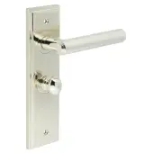 BUR-45PN-453PN-80PN Frelan Hardware Burlington 'Richmond' Door Handles on 57mm Bathroom Backplate with Polished Nickel Turn & Release (Inner 1)