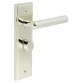 BUR-45PN-453PN-81PN Frelan Hardware Burlington 'Richmond' Door Handles on 57mm Bathroom Backplate with Polished Nickel Turn & Release (Inner 3)