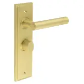 BUR-45SB-453SB-81SB Frelan Hardware Burlington 'Richmond' Door Handles on 57mm Bathroom Backplate with Satin Brass Turn & Release (Inner 3)
