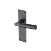 BAU7310-BKMT Heritage Brass Door Handle Lever Latch Bauhaus Design Matt Black finish