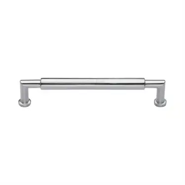 Click Here To Enlarge This Photo Of C0319 152-SC Heritage Brass Cabinet Pull Bauhaus Round Design 152mm ctc Satin Chrome Finish