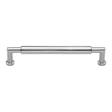 Click Here To Enlarge This Photo Of C0319 203-SC Heritage Brass Cabinet Pull Bauhaus Round Design 203mm ctc Satin Chrome Finish