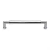 C0319 203-SC Heritage Brass Cabinet Pull Bauhaus Round Design 203mm ctc Satin Chrome Finish