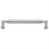 C0319 254-SC Heritage Brass Cabinet Pull Bauhaus Round Design 254mm ctc Satin Chrome Finish