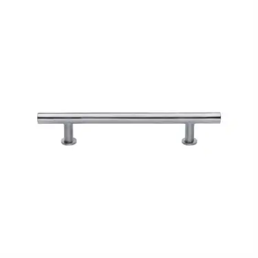Click Here To Enlarge This Photo Of C0362 128-SC Heritage Brass Cabinet Pull T-Bar Design with 16mm Rose 128mm ctc Satin Chrome Finish