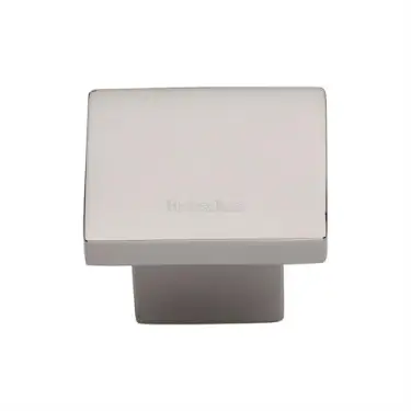 Click Here To Enlarge This Photo Of C1254 32-PNF Heritage Brass Cabinet Knob Classic Square Design 32mm Polished Nickel finish