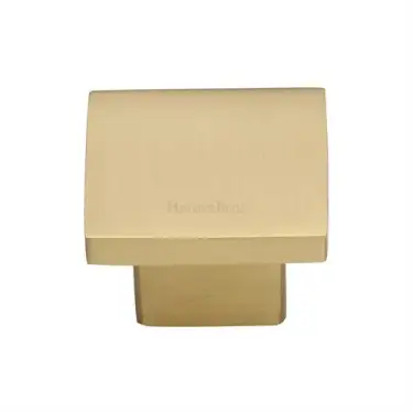 Click Here To Enlarge This Photo Of C1254 32-SB Heritage Brass Cabinet Knob Classic Square Design 32mm Satin Brass finish