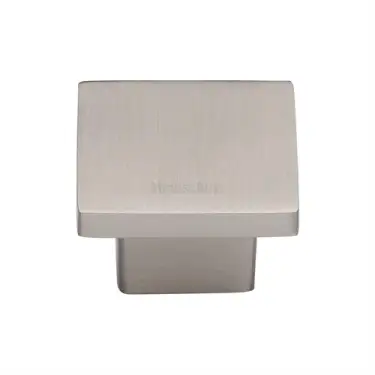 Click Here To Enlarge This Photo Of C1254 32-SN Heritage Brass Cabinet Knob Classic Square Design 32mm Satin Nickel finish
