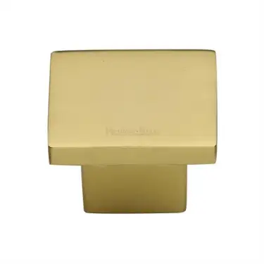 Click Here To Enlarge This Photo Of C1254 40-PB Heritage Brass Cabinet Knob Classic Square Design 40mm Polished Brass finish