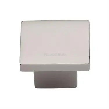 Click Here To Enlarge This Photo Of C1254 40-PNF Heritage Brass Cabinet Knob Classic Square Design 40mm Polished Nickel finish