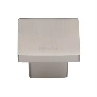 Click Here To Enlarge This Photo Of C1254 40-SN Heritage Brass Cabinet Knob Classic Square Design 40mm Satin Nickel finish