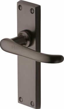 Click Here To Enlarge This Photo Of V713-MB Heritage Brass Door Handle Lever Latch Windsor Design Matt Bronze Finish