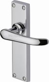 V713-PC Heritage Brass Door Handle Lever Latch Windsor Design Polished Chrome Finish