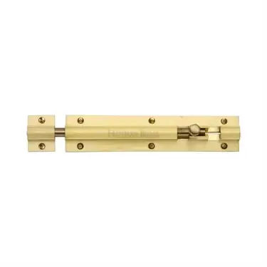 Click Here To Enlarge This Photo Of C1582 6-SB Heritage Brass Door Bolt Straight 6 x 1.25 Satin Brass finish