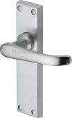 V713-SC Heritage Brass Door Handle Lever Latch Windsor Design Satin Chrome Finish