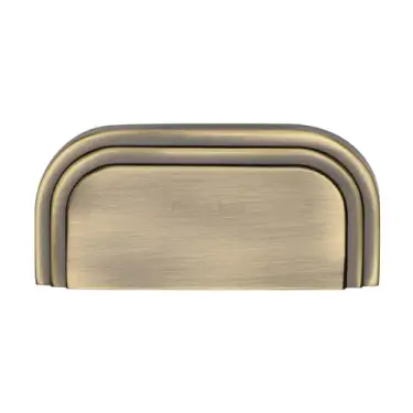 Click Here To Enlarge This Photo Of C1740-AT Heritage Brass Drawer Pull Bauhaus Design 76mm ctc Antique Brass Finish