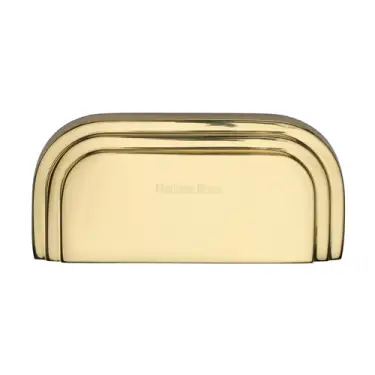 Click Here To Enlarge This Photo Of C1740-PB Heritage Brass Drawer Pull Bauhaus Design 76mm ctc Polished Brass Finish