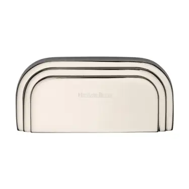 Click Here To Enlarge This Photo Of C1740-PNF Heritage Brass Drawer Pull Bauhaus Design 76mm ctc Polished Nickel Finish