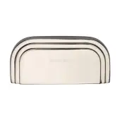 C1740-PNF Heritage Brass Drawer Pull Bauhaus Design 76mm ctc Polished Nickel Finish