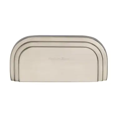 Click Here To Enlarge This Photo Of C1740-SN Heritage Brass Drawer Pull Bauhaus Design 76mm ctc Satin Nickel Finish