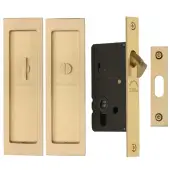 C1877-SB Heritage Brass Flush Pull Privacy Set 197mm Satin Brass finish