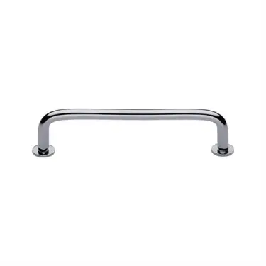 Click Here To Enlarge This Photo Of C2156 128-PC Heritage Brass Cabinet Pull Wire Design with 16mm Rose 128mm ctc Polished Chrome Finish