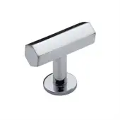 C2239-PC Heritage Brass Cabinet Knob Hexagon T-Bar Design with Rose 41mm Polished Chrome finish