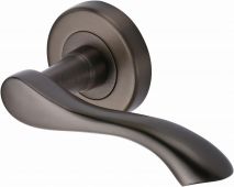 V7210-MB Heritage Brass Door Handle Lever Latch on Round Rose Algarve Design Matt Bronze Finish
