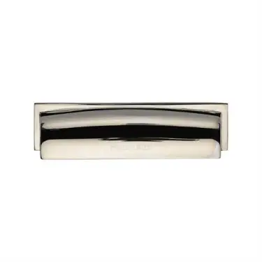 Click Here To Enlarge This Photo Of C2765 96-PNF Heritage Brass Drawer Pull Shropshire Design 76/96mm ctc Polished Nickel Finish