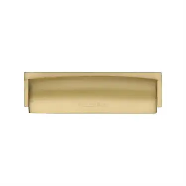 Click Here To Enlarge This Photo Of C2765 96-SB Heritage Brass Drawer Pull Shropshire Design 76/96mm ctc Satin Brass Finish