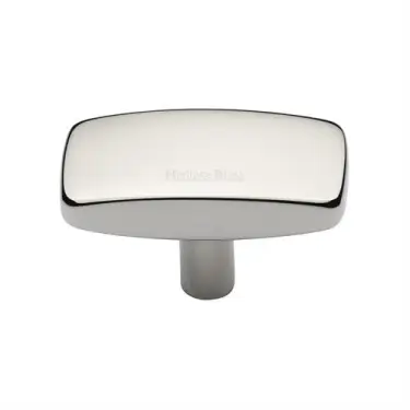 Click Here To Enlarge This Photo Of C3384 41-PNF Heritage Brass Cabinet Knob Rectangular Design 41mm Polished Nickel finish