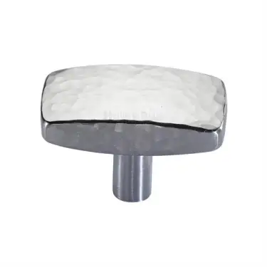 Click Here To Enlarge This Photo Of C3386 41-SC Heritage Brass Cabinet Knob Rectangular Hammered Design 41mm Satin Chrome finish