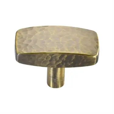 Click Here To Enlarge This Photo Of C3386 47-AT Heritage Brass Cabinet Knob Rectangular Hammered Design 47mm Antique Brass finish