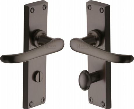 Click Here To Enlarge This Photo Of V730-MB Heritage Brass Door Handle For Bathroom Windsor Design Matt Bronze Finish