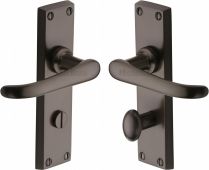 V730-MB Heritage Brass Door Handle For Bathroom Windsor Design Matt Bronze Finish
