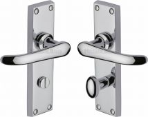 V730-PC Heritage Brass Door Handle For Bathroom Windsor Design Polished Chrome Finish
