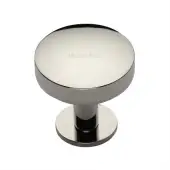 C3878 32-PNF Heritage Brass Cabinet Knob Domed Disc Design with Rose 32mm Polished Nickel finish