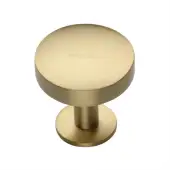 C3878 32-SB Heritage Brass Cabinet Knob Domed Disc Design with Rose 32mm Satin Brass finish