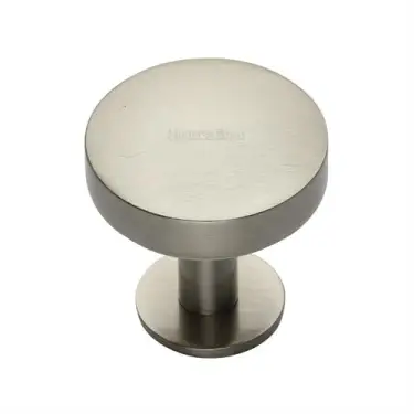 Click Here To Enlarge This Photo Of C3878 32-SN Heritage Brass Cabinet Knob Domed Disc Design with Rose 32mm Satin Nickel finish