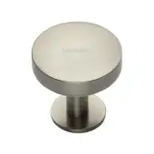 C3878 32-SN Heritage Brass Cabinet Knob Domed Disc Design with Rose 32mm Satin Nickel finish