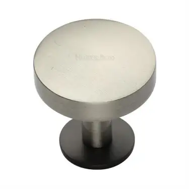 Click Here To Enlarge This Photo Of C3878 38-BSN Heritage Brass Cabinet Knob Domed Disc Design with Rose 38mm Matt Bronze/Satin Nickel finish