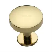 C3878 38-PB Heritage Brass Cabinet Knob Domed Disc Design with Rose 38mm Polished Brass finish