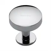 C3878 38-PC Heritage Brass Cabinet Knob Domed Disc Design with Rose 38mm Polished Chrome finish