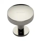 C3878 38-PNF Heritage Brass Cabinet Knob Domed Disc Design with Rose 38mm Polished Nickel finish