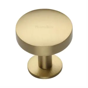 Click Here To Enlarge This Photo Of C3878 38-SB Heritage Brass Cabinet Knob Domed Disc Design with Rose 38mm Satin Brass finish