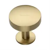 C3878 38-SB Heritage Brass Cabinet Knob Domed Disc Design with Rose 38mm Satin Brass finish