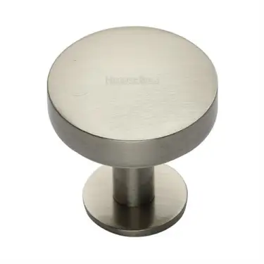 Click Here To Enlarge This Photo Of C3878 38-SN Heritage Brass Cabinet Knob Domed Disc Design with Rose 38mm Satin Nickel finish