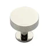C3882 32-PNF Heritage Brass Cabinet Knob Knurled Disc Design with Rose 32mm Polished Nickel finish