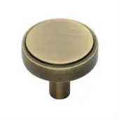 C3952 38-AT Heritage Brass Cabinet Knob Stepped Disc Design 38mm Antique Brass finish